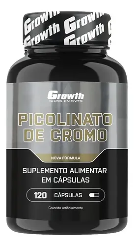 Picolinato De Cromo 120 Cáps. Growth Supplements Sem Sabor
