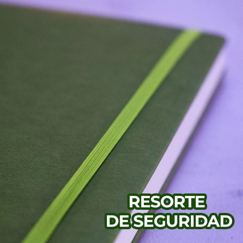 Cuaderno Libreta Agenda Acolchada Textura 120 Hojas Rayadas Color Verde Ele-Gate