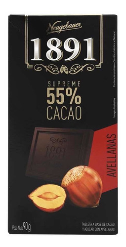 Chocolate 55% Cacao Y Avellana 90g Neugebauer 1891 Importado