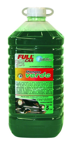 Full Car Shampoo Neutro Verde Ph Balanceado 5lts. Hp1