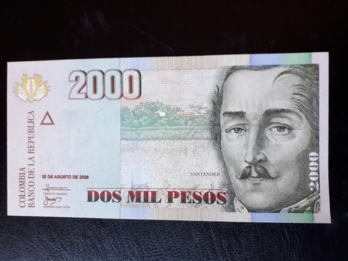 Billete De Colombia Sin Circular De 2000 Pesos Año 2008