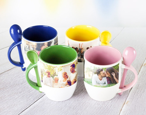 Taza Con Cuchara Premium Personalizada Sámano.uy