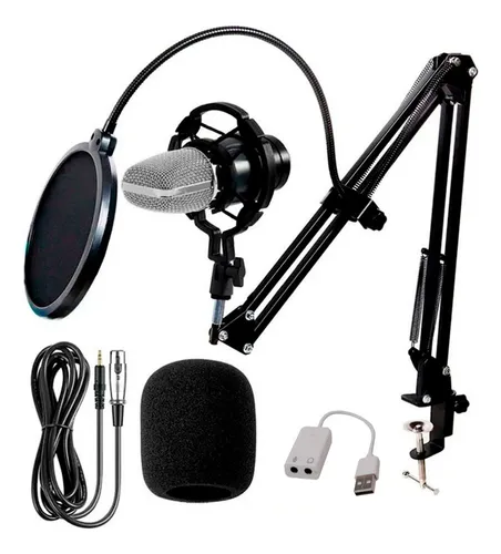 Microfono Condenser Kit Youtube Stream Estudio Brazo Filtro