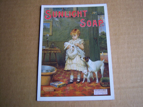 Sunlight Soap . Robert Opie . Post Card . Puppy Love Series