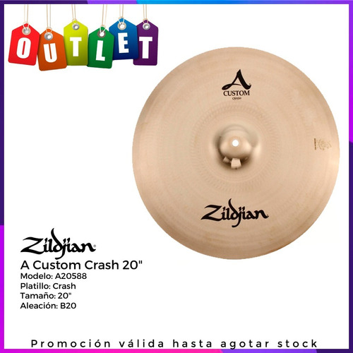 Platillo Zildjian A20588 A Custom Crash 20 Outlet Tm (Reacondicionado)