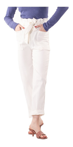 Pantalon Mujer Con Lazo Bengalina Comodo Canchero Casual