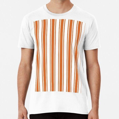 Remera Orange And White Striped  Algodon Premium 