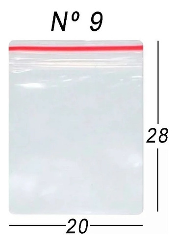 Saco Plástico Zip Lock Hermético 28x20 N°9 C/1.000 Un