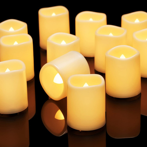 Homemory Paquete De 12 Velas Votivas Parpadeantes Sin Llama,