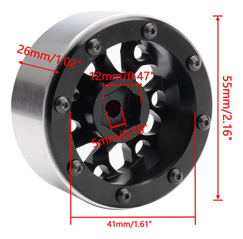 Rchobbytop Llantas Beadlock De 1.9 , 4pcs Rines De Aluminio