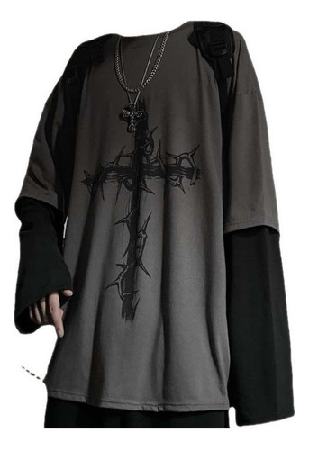 2022 Camiseta Estilo Gótico Gothic Mall Tops Góticos Manga