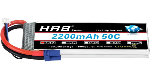 Bateria Lipo Hrb 2s 7.4v 2200mah Ec3 Plug 50c Traxxas 1:16