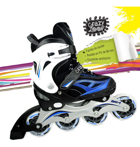Imagen 5 de 10 de Rollers Extensible Crazy Loop Azul Y Blanco Talle L Outlet