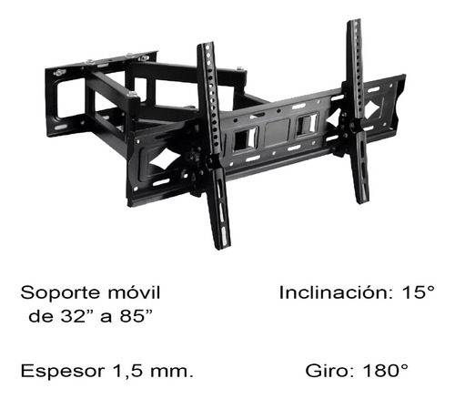 Soporte Tv Doble Brazo Movil De 32 A 80 Pulgadas