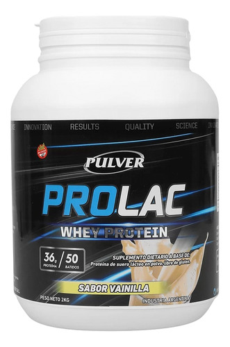 Proteina Prolac Whey 2 Kilos Crecimiento Muscular Definido Sabor Vainilla