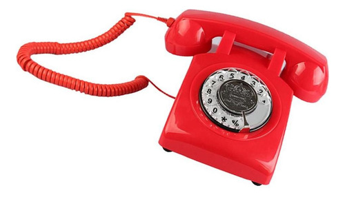 . Teléfono De Marcación De Estilo Clásico Rojo