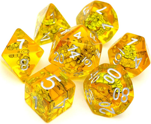Haxtec Honey Bee Dnd Juego De Dados 7 Piezas De Dados Poliéd