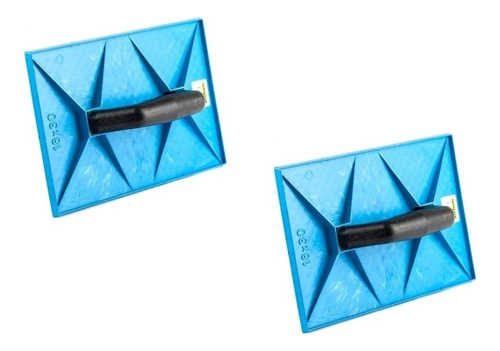 2 Desempenadeira Plastica Corrugada Azul 18x30cm Beltools