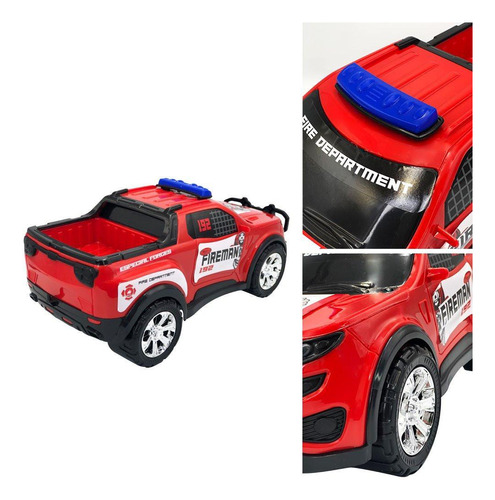 Pick-up Caminhonete De Brinquedo 38cm Bombeiros Resgate 192