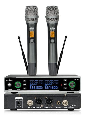 Micrófonos Gc Er101 Inalámbrico 2 Canales Mano Cintillo Uhf