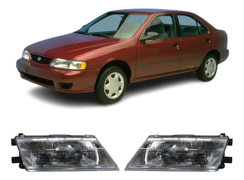 Juego Par Faro Nissan Sentra 1996 1997 1998 1999 C/ajustes