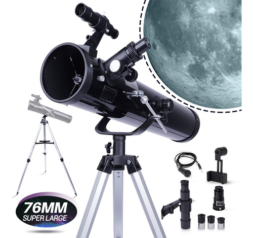 Telescopio Astronómico 700mm/76 Para Principiantes Hutact