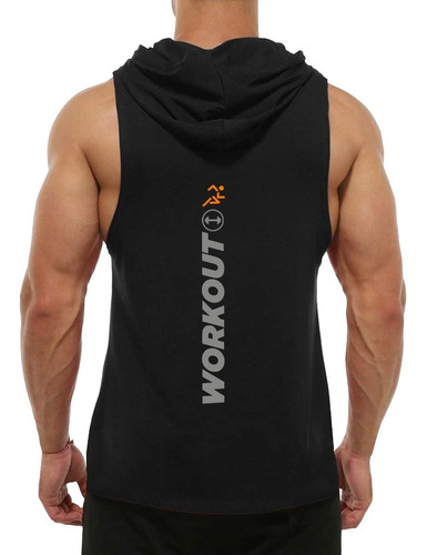 Imagen 2 de 4 de Musculosa Capucha Entrenamiento Sudadera Gym Gdo Workout