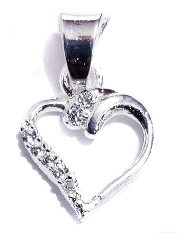 Dije Corazón Swarovski 100% Plata Ley 925 Zirconia Diamante