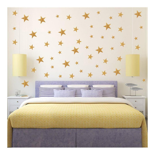 Yokind 117pcs Gold Stars Calcomanías De Pared Patrón Pattle