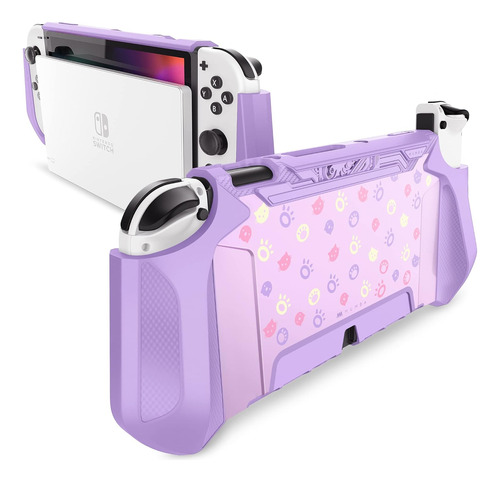 Funda Acoplable Mumba P/ Nintendo Switch Oled, Flor Purpura