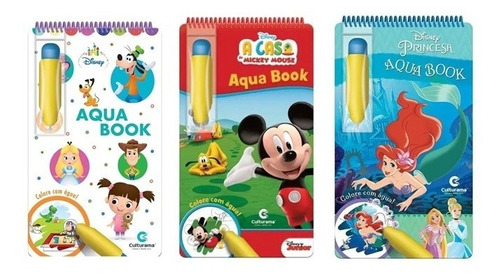 Kit Com 3 Livros Aquabook Disney Baby - Mickey - Princesas Disney