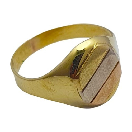 Anillos Sello Oro 18k  Mesada Tricolor Encamisado 1.5g A6c