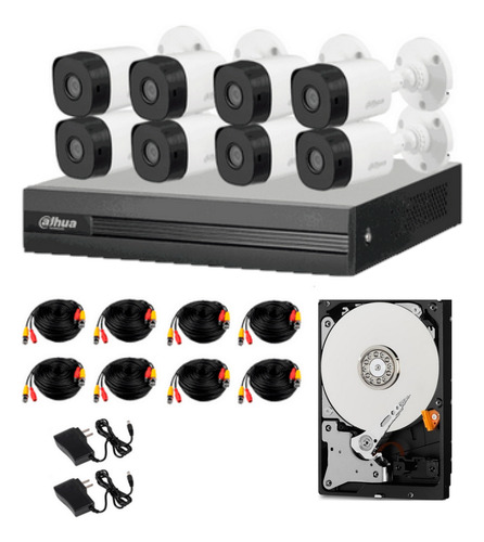 Kit 8 Camaras Bullet 2mp Y Dvr 1080p Lite Wizsense P2p 500gb