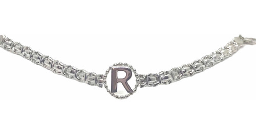 Imagen 2 de 6 de Importante Pulsera De Plata Con Iniciales Personalizado