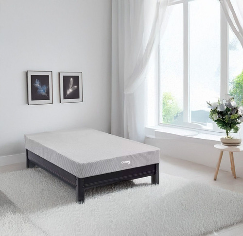 Colchón Individual Memory Foam Ortopédico Firmeza Suave Color Gris