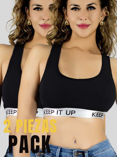Set De Bra Mujer Con Copas Push Up Peto Medio Comodidad