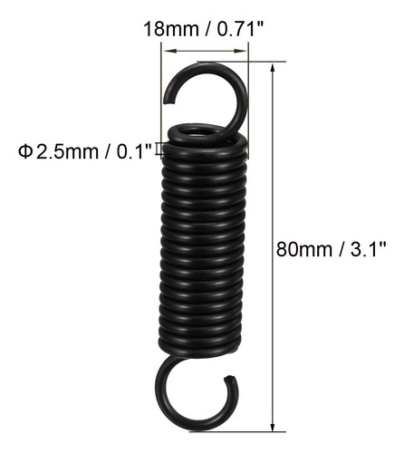 2 Resortes De Compresión Y Extensión 18mm Od 80mm Longitud