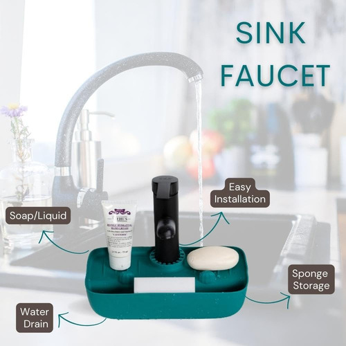 2pcs Fregadero Cocina Escurridor Grifo Organizadores Lavabo