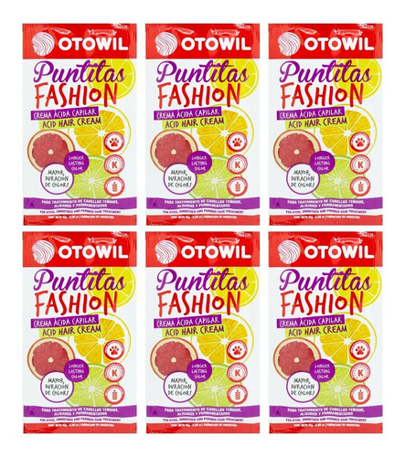 Otowil Puntitas Fashion Crema Acida Pelo Teñido X6 Sobres