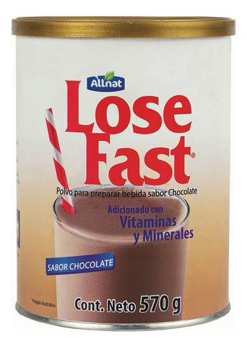 Malteada Para Bajar De Peso Allnat Lose Fast Chocolate