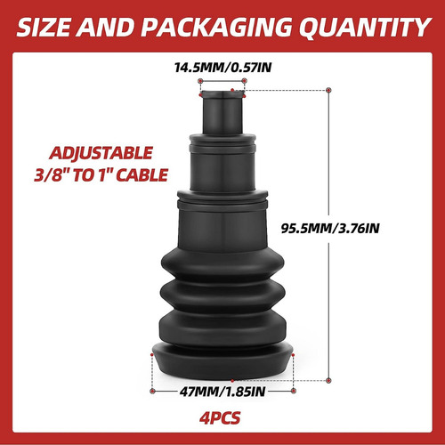 Qcqiang 4 Ojal Universal Goma Para Cortafuego Bota 3 8 1