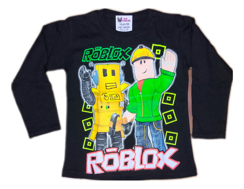 Remera Manga Larga Roblox Juego Fluo Brilla En La Oscuridad