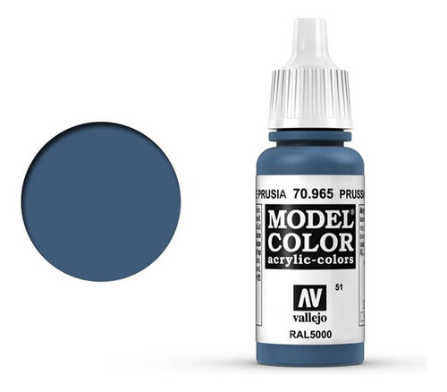 Vallejo Model Color 17ml Pintura Acrílica Color 51 Azul De Prusia 70.965