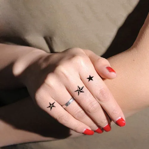 Yesallwas Lindo Negro Cielo Con Luna Estrellas Tatuaje Para