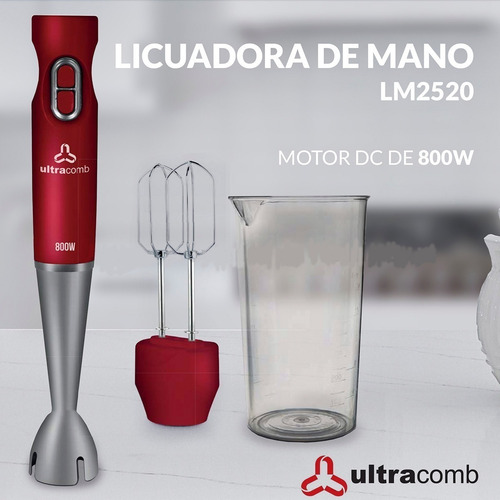 Imagen 6 de 10 de Minipimer Licuadora De Mano Batidora Mixer Ultracomb Lm-2520