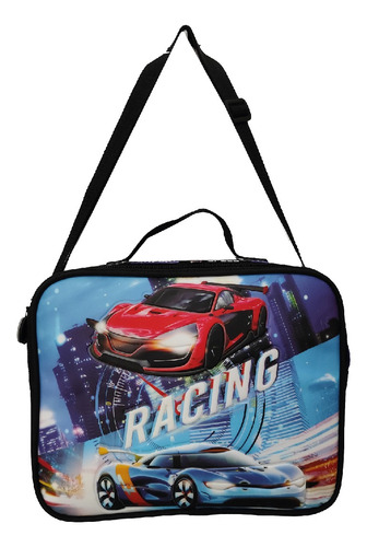 Set Escolar Tr Car08 Carro Mochila, Lonchera Y Lapicera Tr Color Negro Diseño De La Tela Poliéster