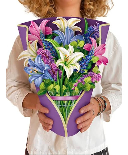 Freshcut Paper Pop Up Cards, Lillies & Lupines, 12 Inch Life