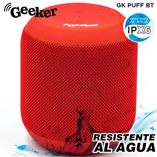 Parlante Bluetooth Portátil Resitente Al Agua Manos Libres Color Rojo