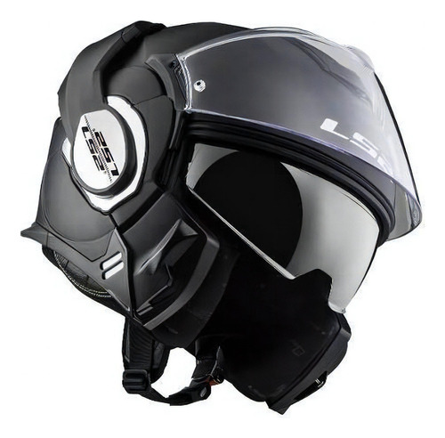 Casco Rebatible Ls2 399 Negro Mate Valiant Matt Black Color secundario Plateado Tamaño del casco L