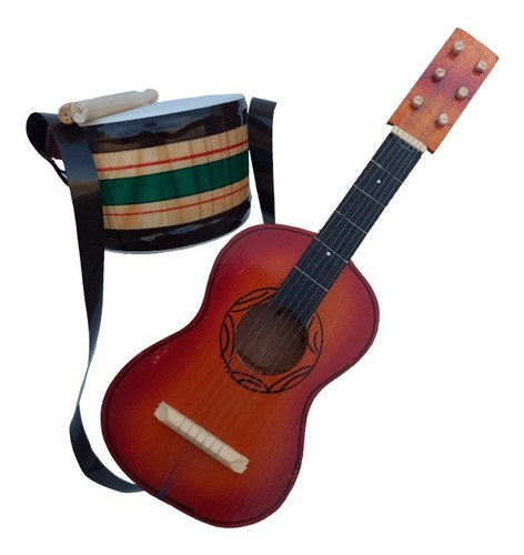 Set Juguetes Musicales Artesanal Guitarrita Tamborcito Niño 